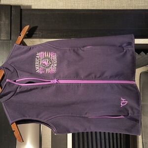 Cowgirl, Girls L 10-12, Vest, With Knit Pom Cap, EUC